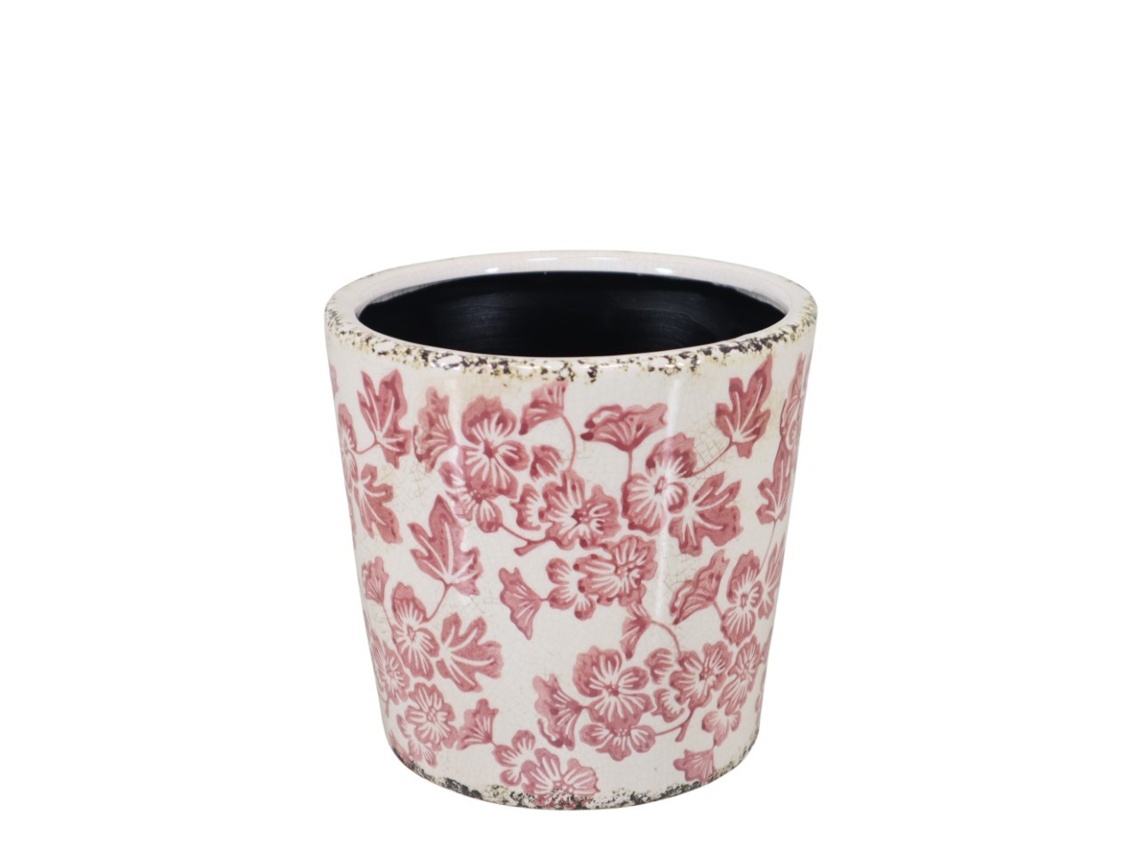 Übertopf Elim Blütenranke Keramik rosa-weiß D16cm