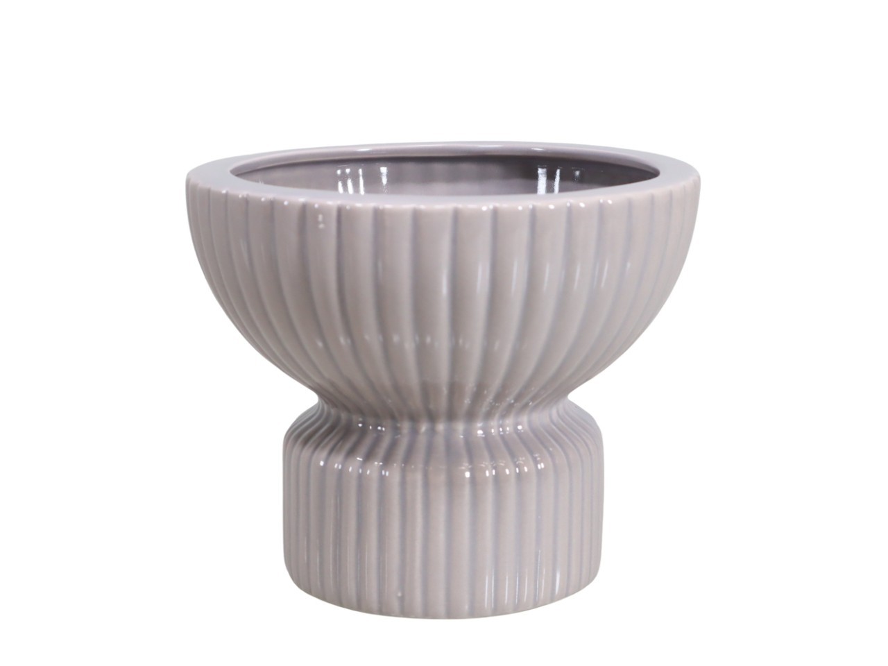 Keramikvase Wave taupe D 17,5 cm H 15 cm