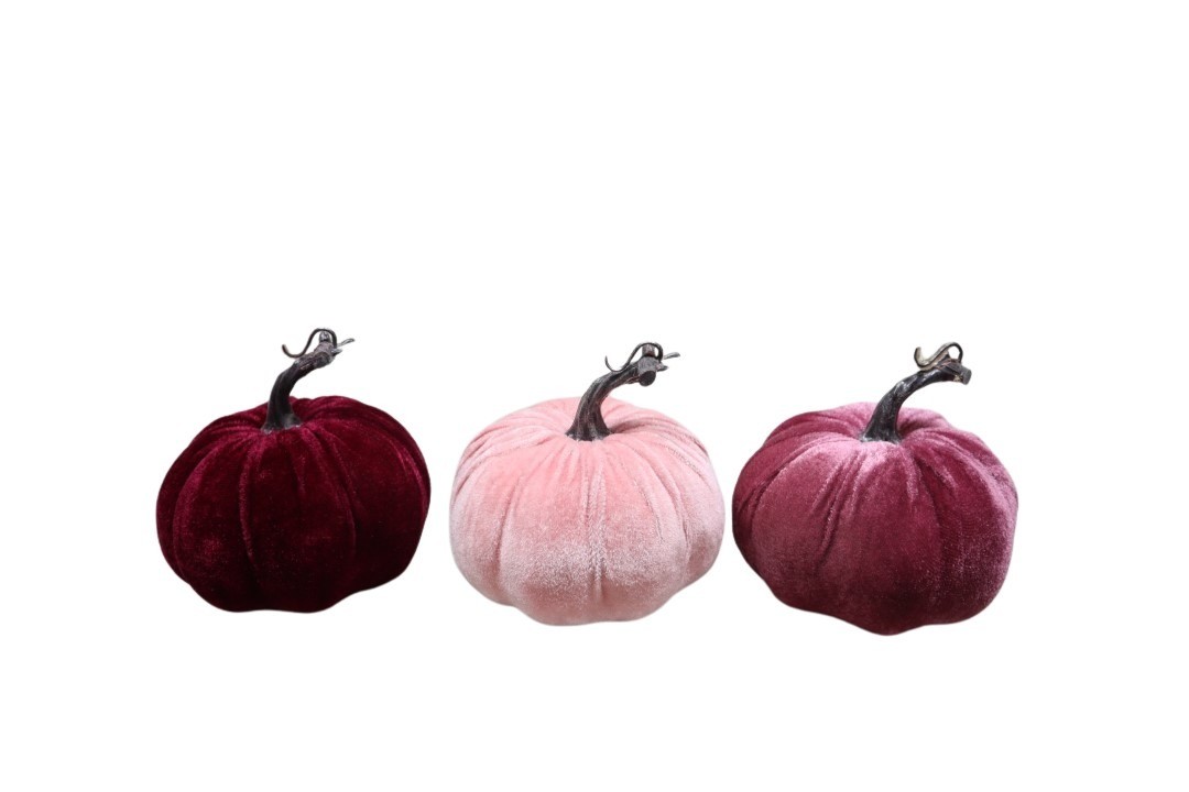 Kürbisse Samt pink/weinrot/rosa 12cm