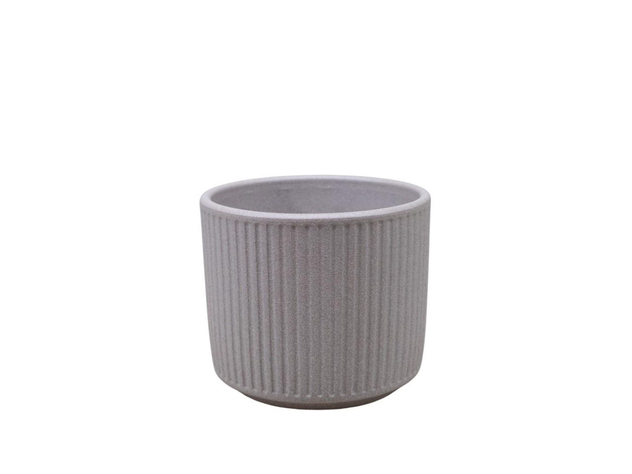 Keramikübertopf Stripes greige-sandig D12cm Keramikübertopf Stripes greige-sandig D12cm