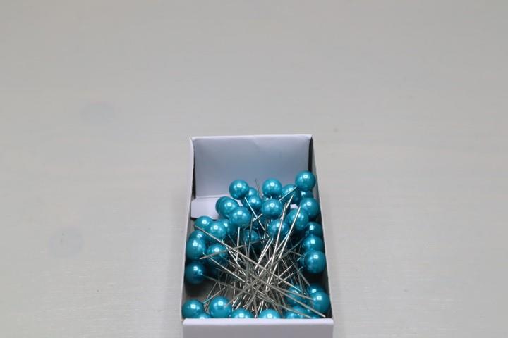 8mm Perlen Nadel 72 Stück türkis