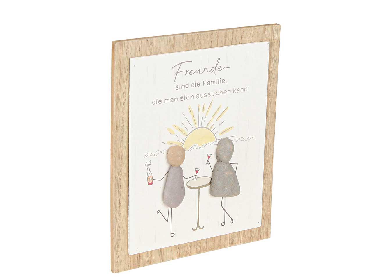 Schild Freunde Holz creme-natur 18x22x1,6cm