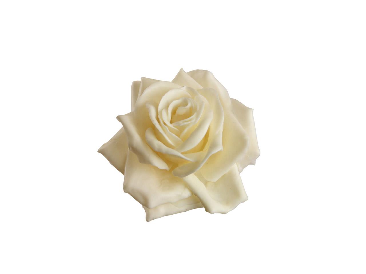 Rosenblüte Wachs 7cm creme in Holzbox