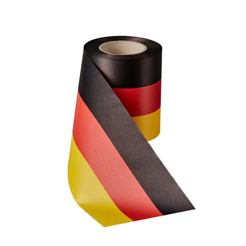 Nationalband 150mm NETTO Super-Satin schwarz-rot-gold Nationalband 150mm NETTO Super-Satin schwarz-rot-gold