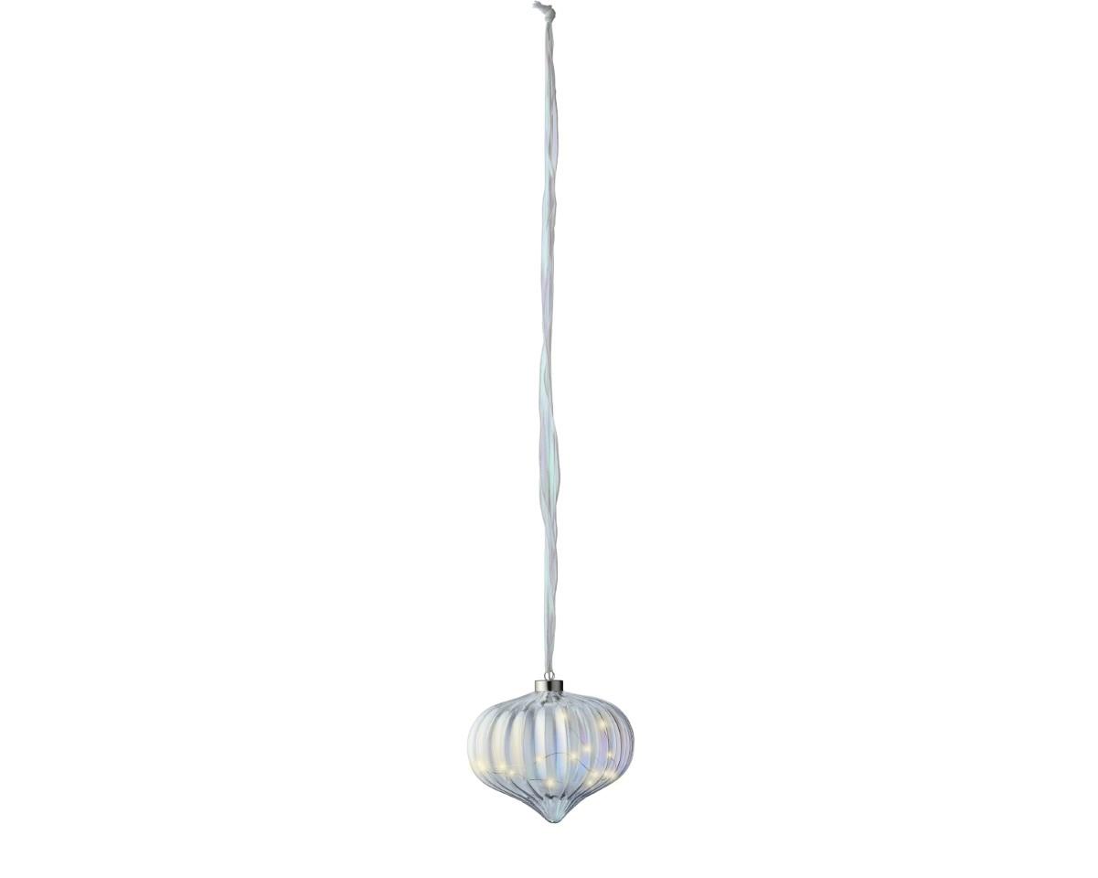 Glaszwiebel hängend klar inkl. Micro 15 LED indoor D20x21cm