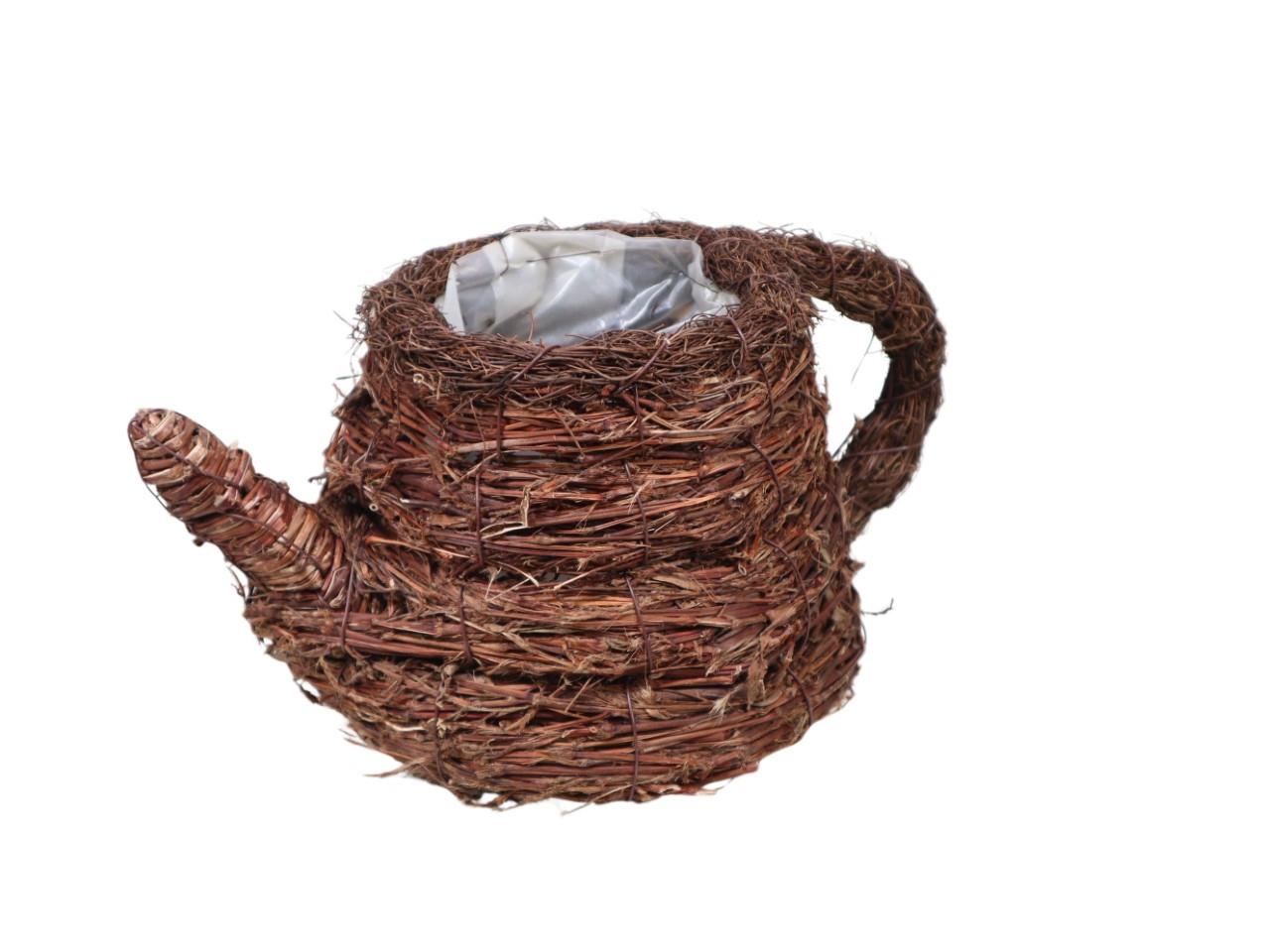 Pflanzkorb Gießkanne Rebe natur D12/17cm L26cm Pflanzkorb Gießkanne Rebe natur D12/17cm L26cm