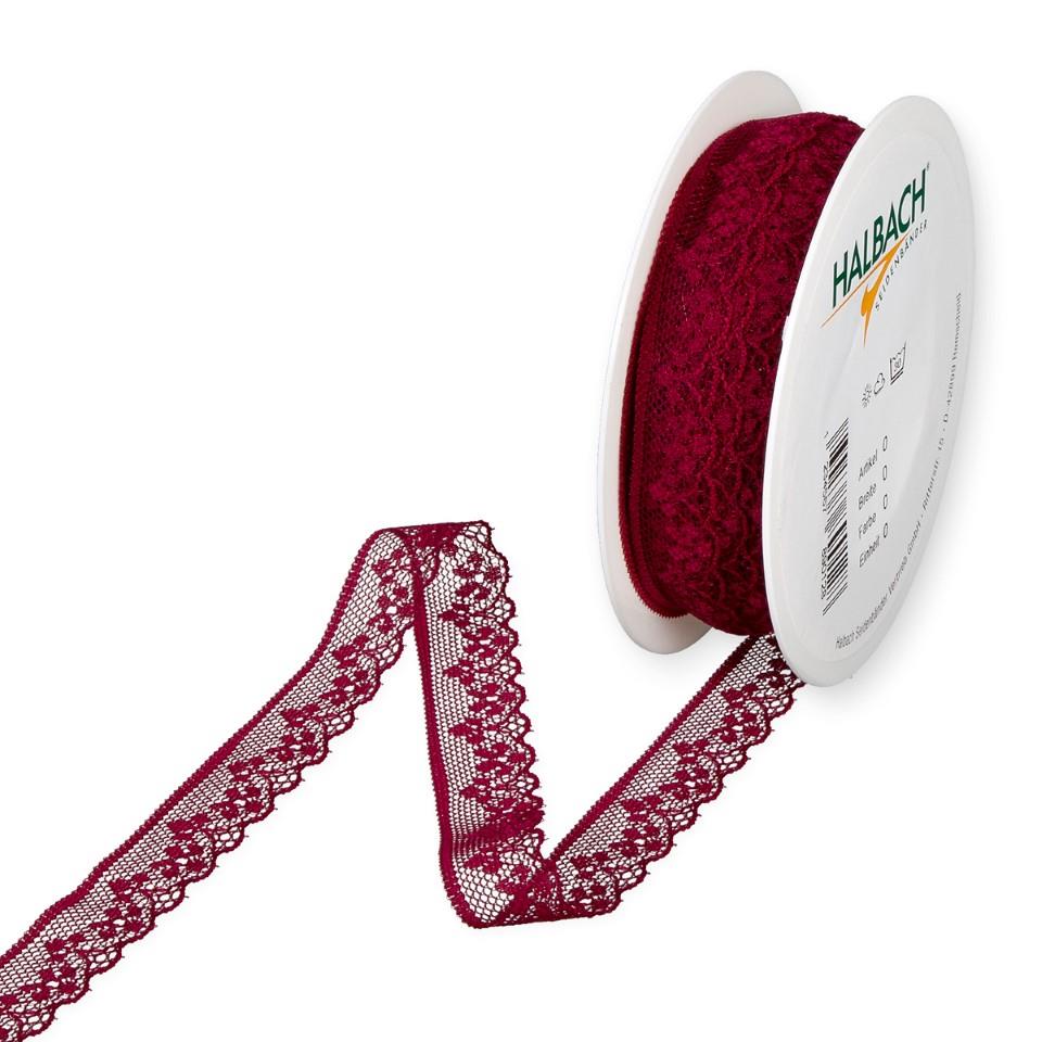 Spitzenband 18 mm 18 Meter weinred 65 Spitzenband 18 mm 18 Meter weinred 65
