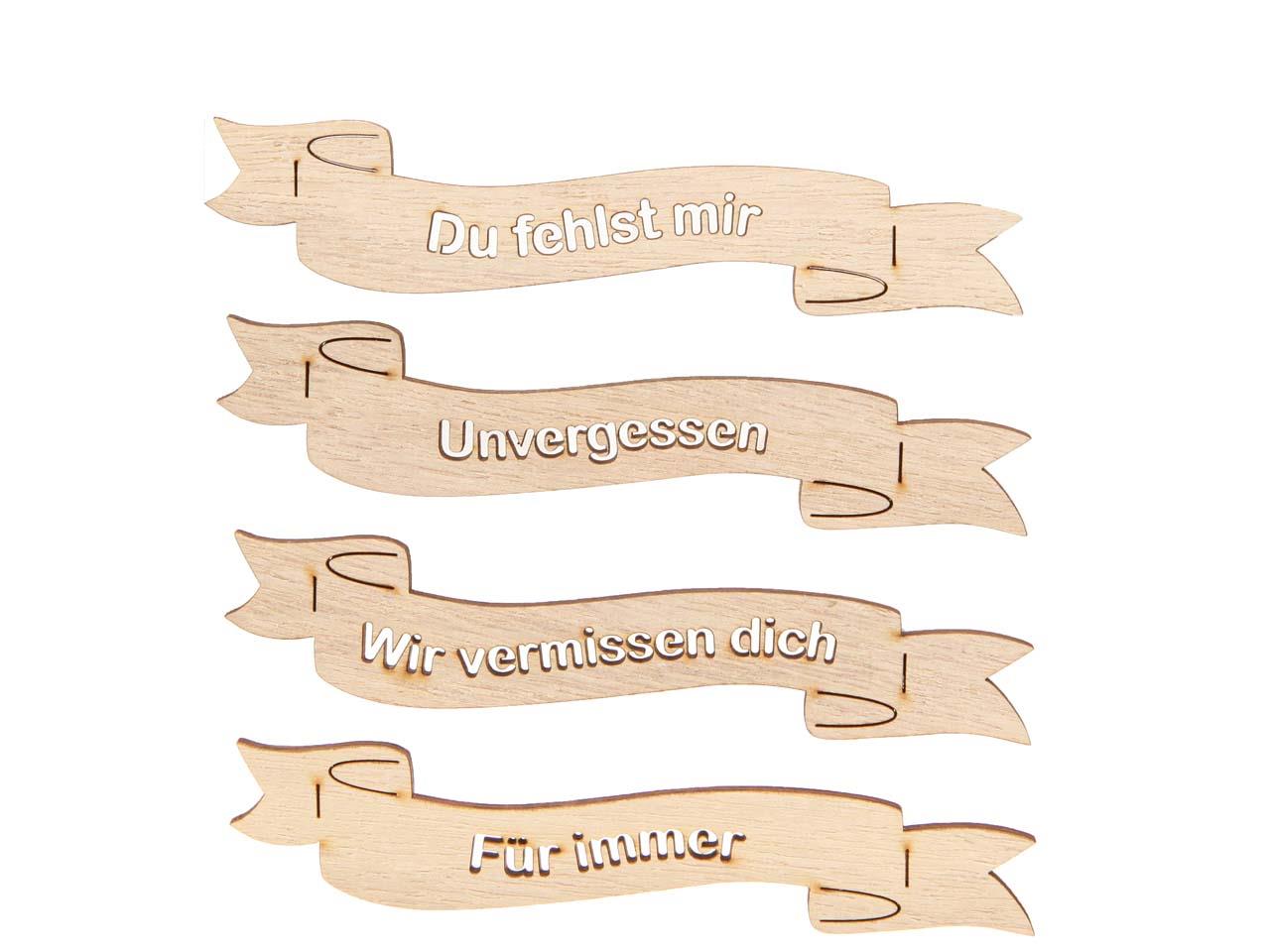 Schriftrolle m. Spruch Holz natur L16cm