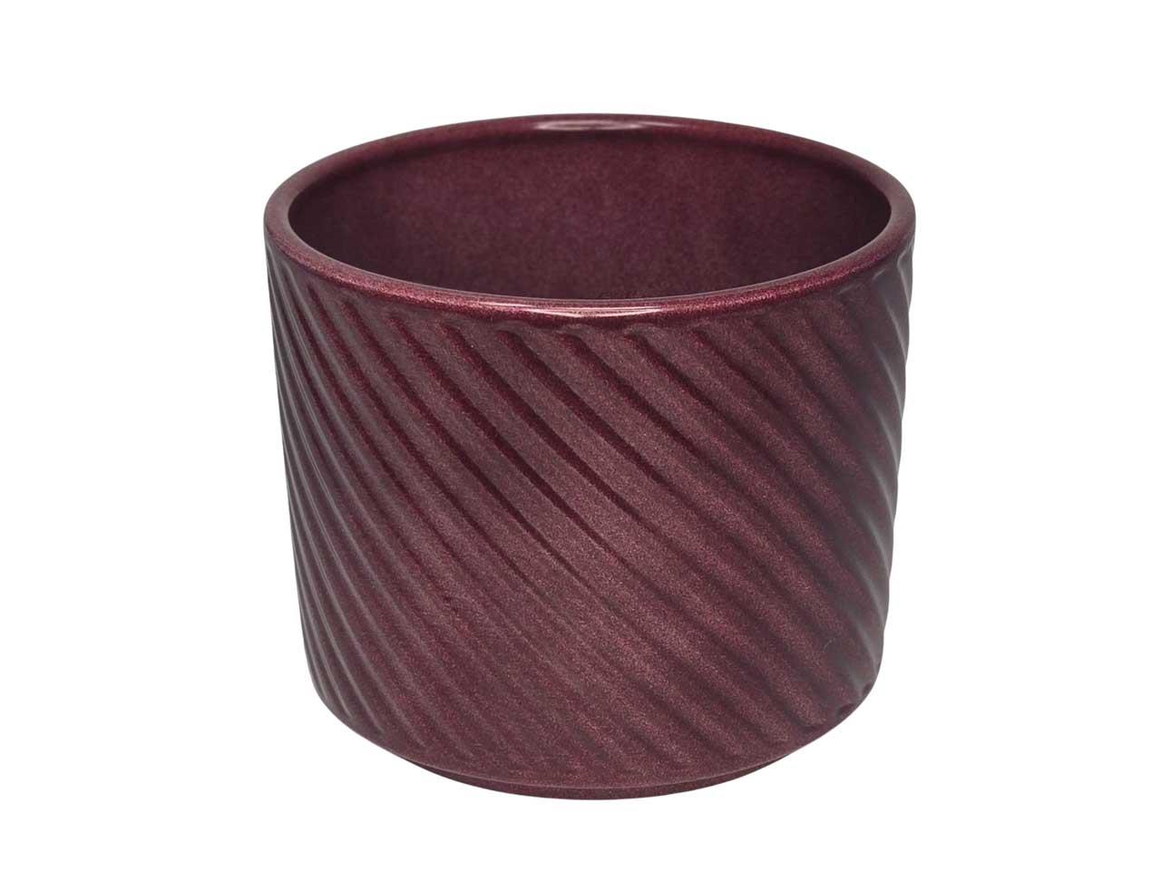 Keramikübertopf Spirelli bordeaux-lasur D16cm