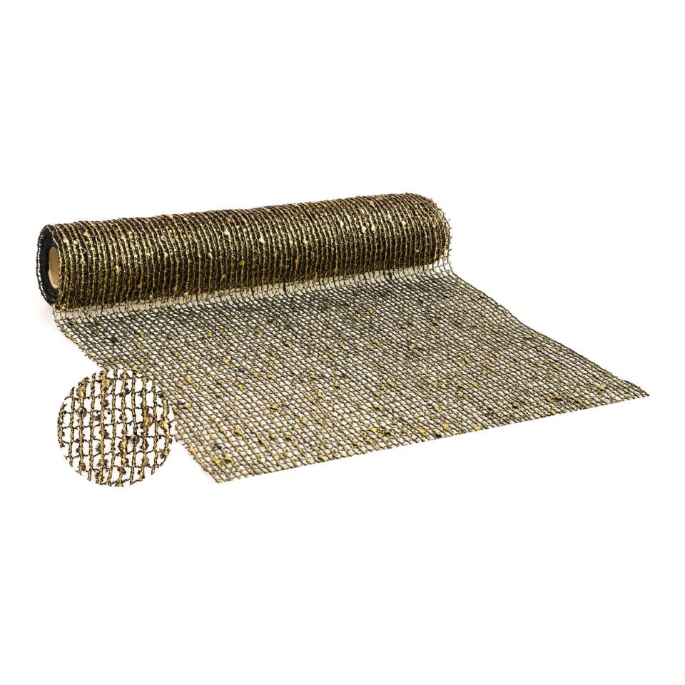 Tischband Mechic 28 cm 3 Meter Farbe 89 schwarz-gold