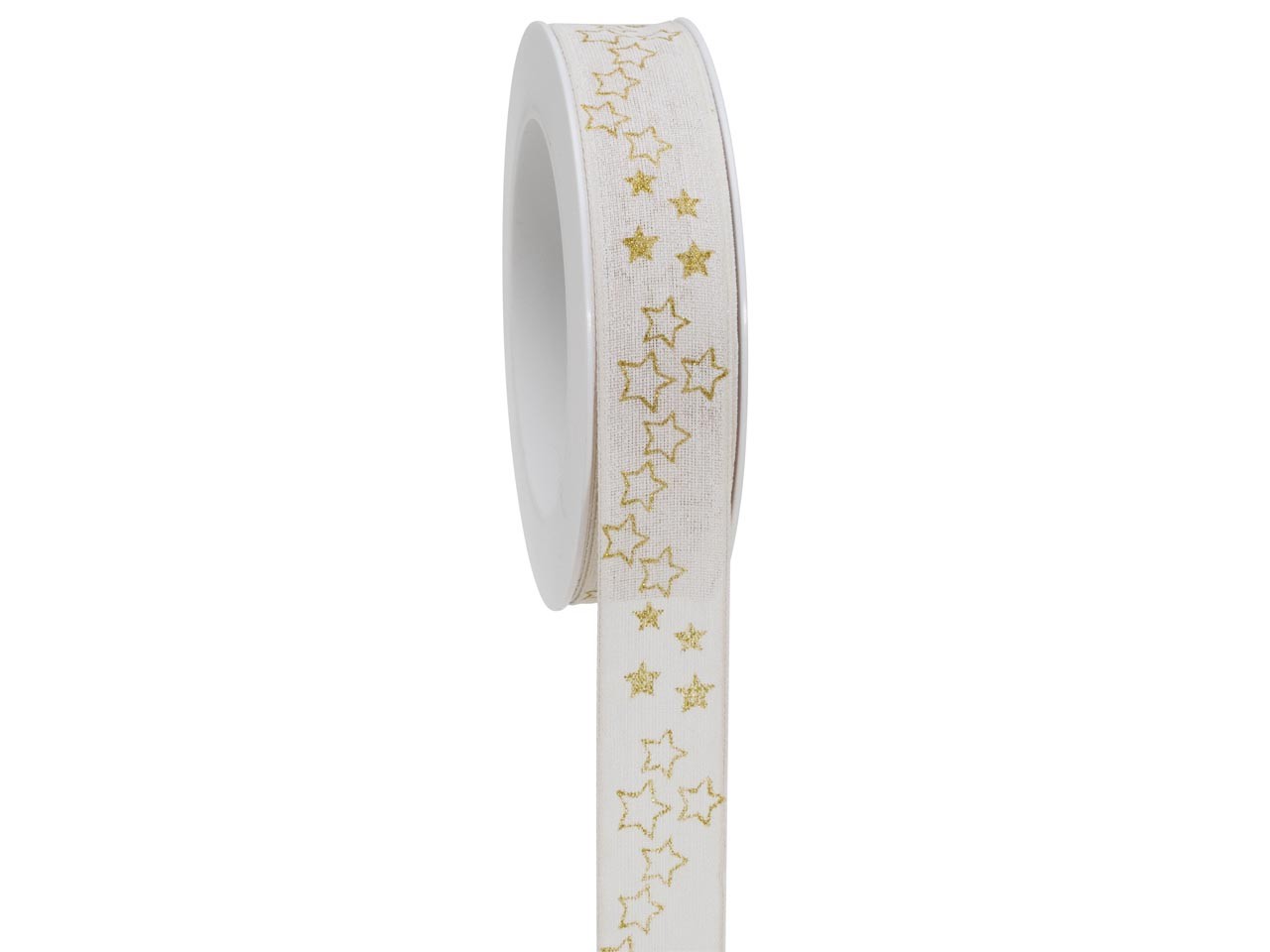 Band All my Stars mit Draht 25 mm 18 Meter weiss/gold 01/15