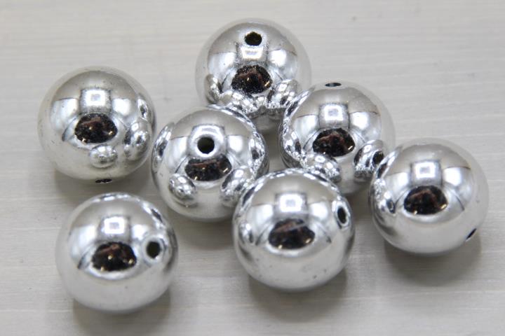 Perlen Kunststoff silber 30mm 300 Gramm