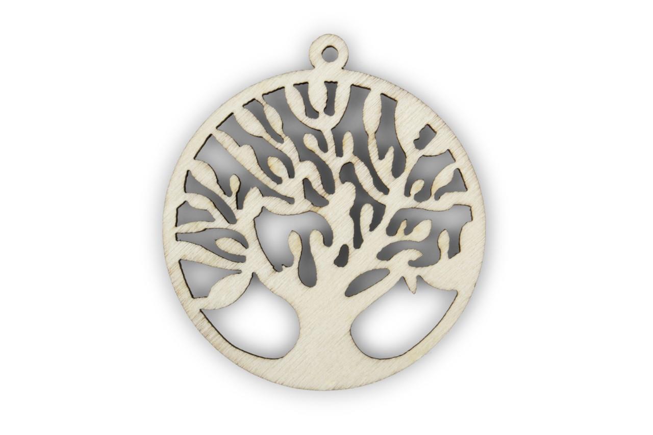 Lebensbaum Anhänger Holz natur D4,5cm