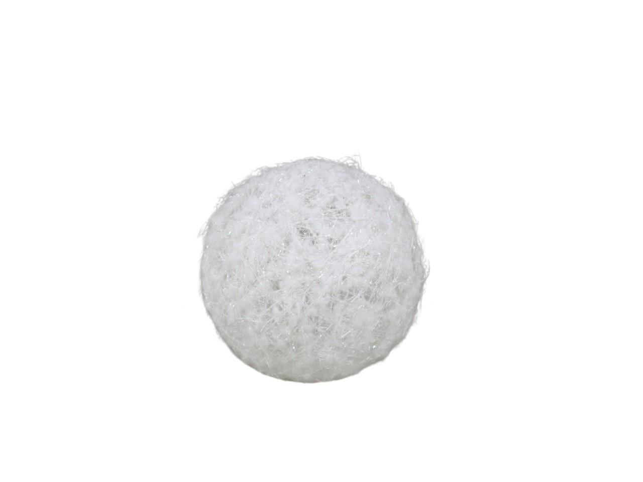 Kugel Wolle weiß m. Glitzereffekt D15cm