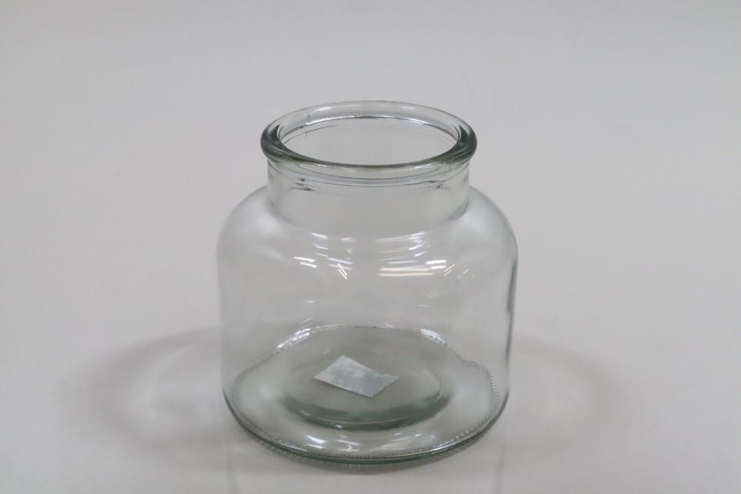 Vase Glas mit Hals klar D12 H12 cm