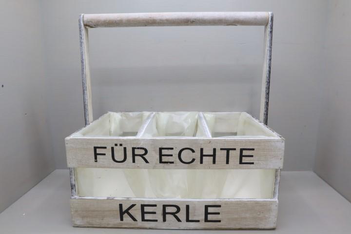 Kiste mit Griff Holz FÜR ECHTE KERLE 23x33 cm