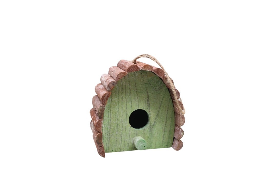 Hänger Vogelhaus Holz grün/grau H17x13cm NETTO