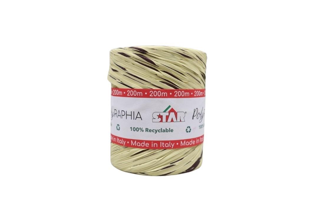 Polyraphia 15mm 200 Meter, braun/creme -225 Polyraphia 15mm 200 Meter, braun/creme -225