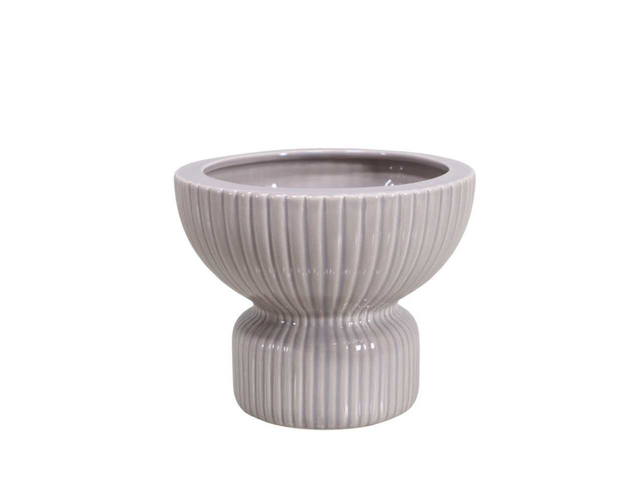 Keramikvase Wave taupe D 14,5 cm H 12,5 cm