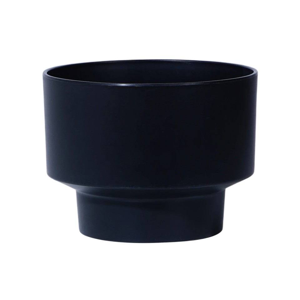 Pflanzschale rund auf Fuß Kunststoff schwarz D21xH15cm