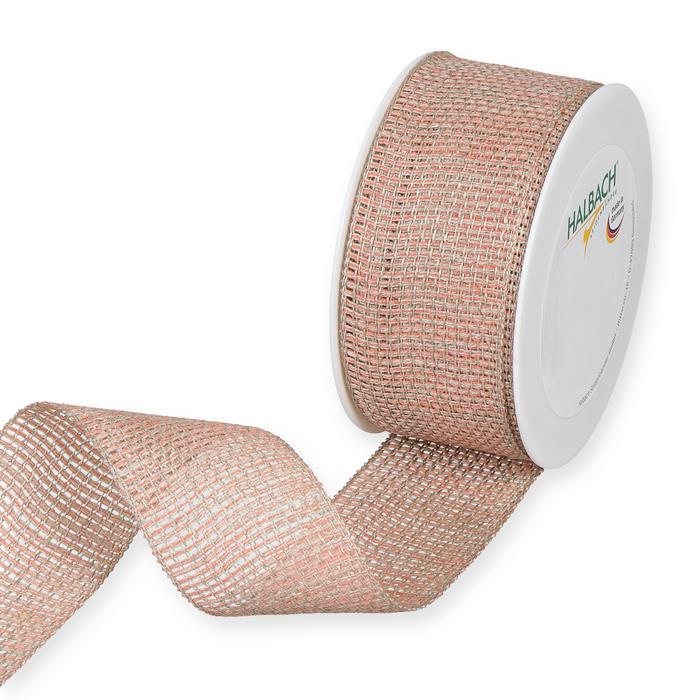 Leinen Gitterband 35 mm 10 Meter apricot 76 Leinen Gitterband 35 mm 10 Meter apricot 76