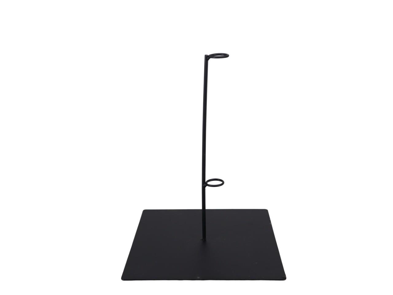 Aufsteller Metall schwarz D20x20cm mit Halteringe H25xD2,5cm