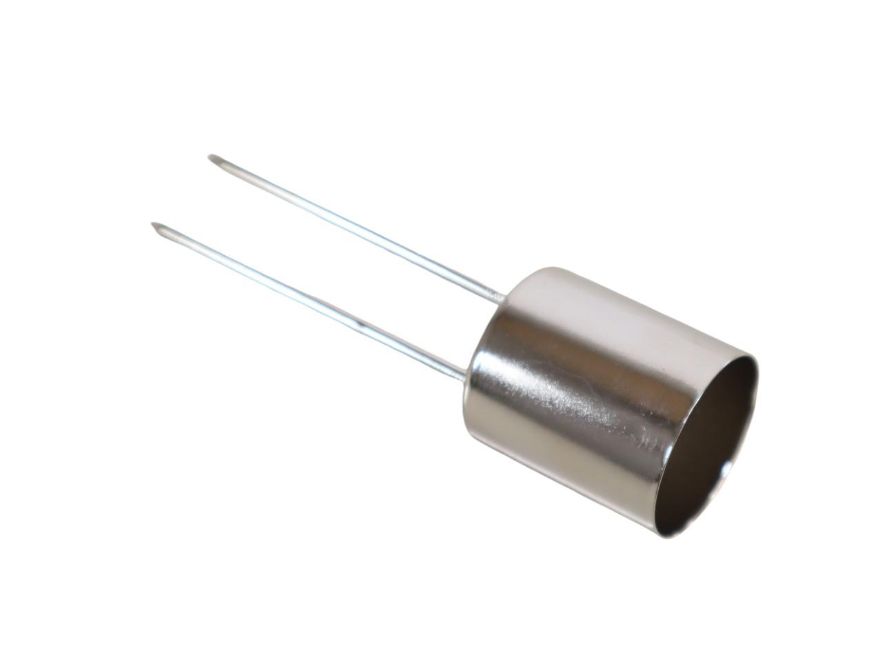 Stabkerzenhalter mit Doppelpin Metall silber D3,5 H4cm