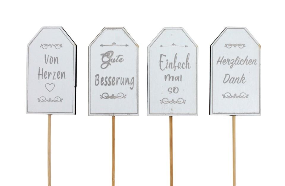 Stecker Schild Togo "Danke von Herzen" Holz 7x4cm + Pin