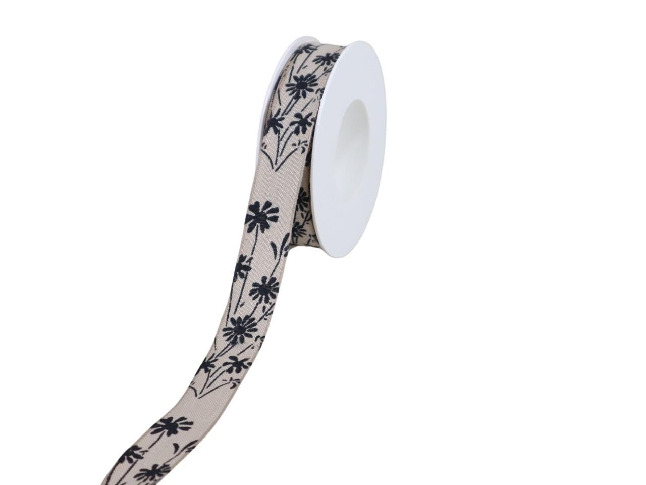 Band Trauerflower schwarz 25mm 20m