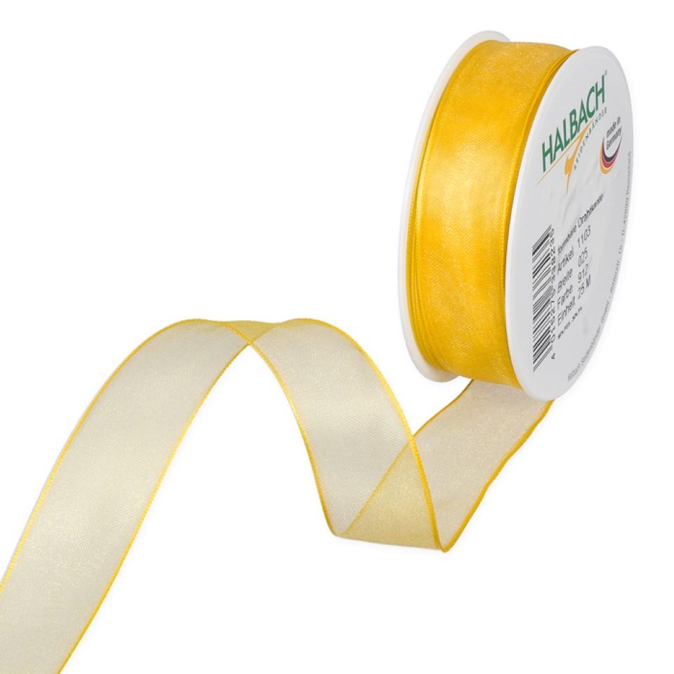 Organza m.Draht 25mm gelb912 Organza m.Draht 25mm gelb912