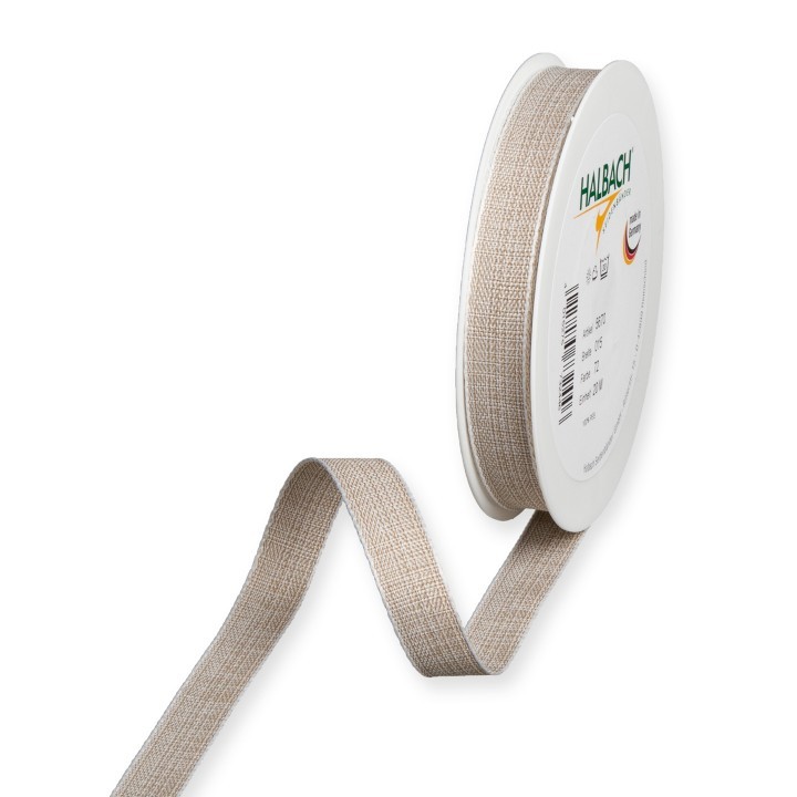 Band m. Leinenkante 15 mm 20 Meter linen/white 72 Band m. Leinenkante 15 mm 20 Meter linen/white 72