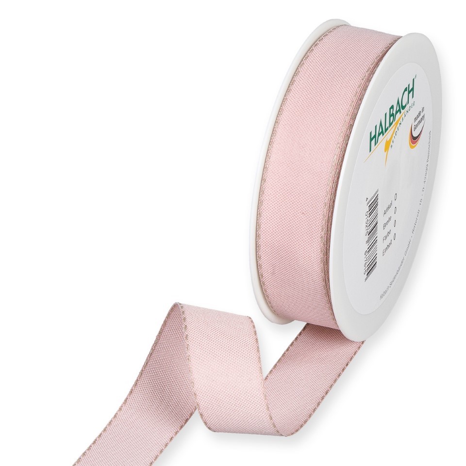 Dekorationsband 25 mm 20 Meter pale rose/linen 23