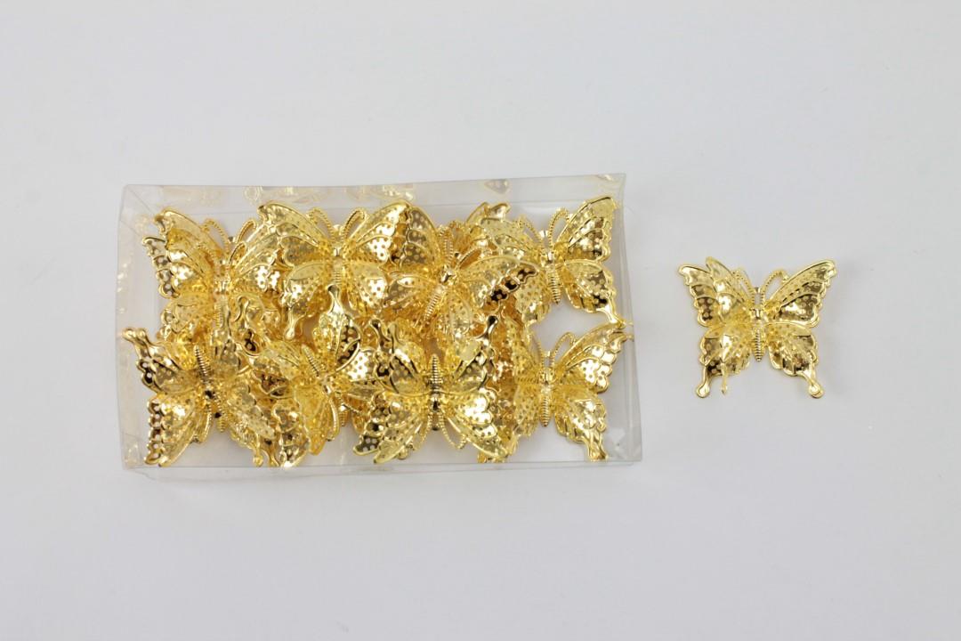 Streuer Schmetterling Doppelflügel Metall gold 4cm