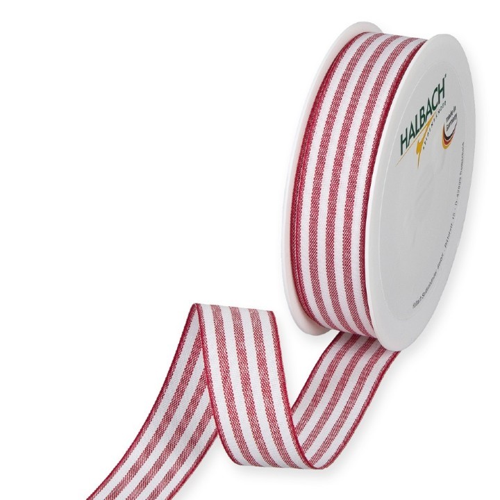 Streifenbändchen 24 mm 25 Meter rot 65