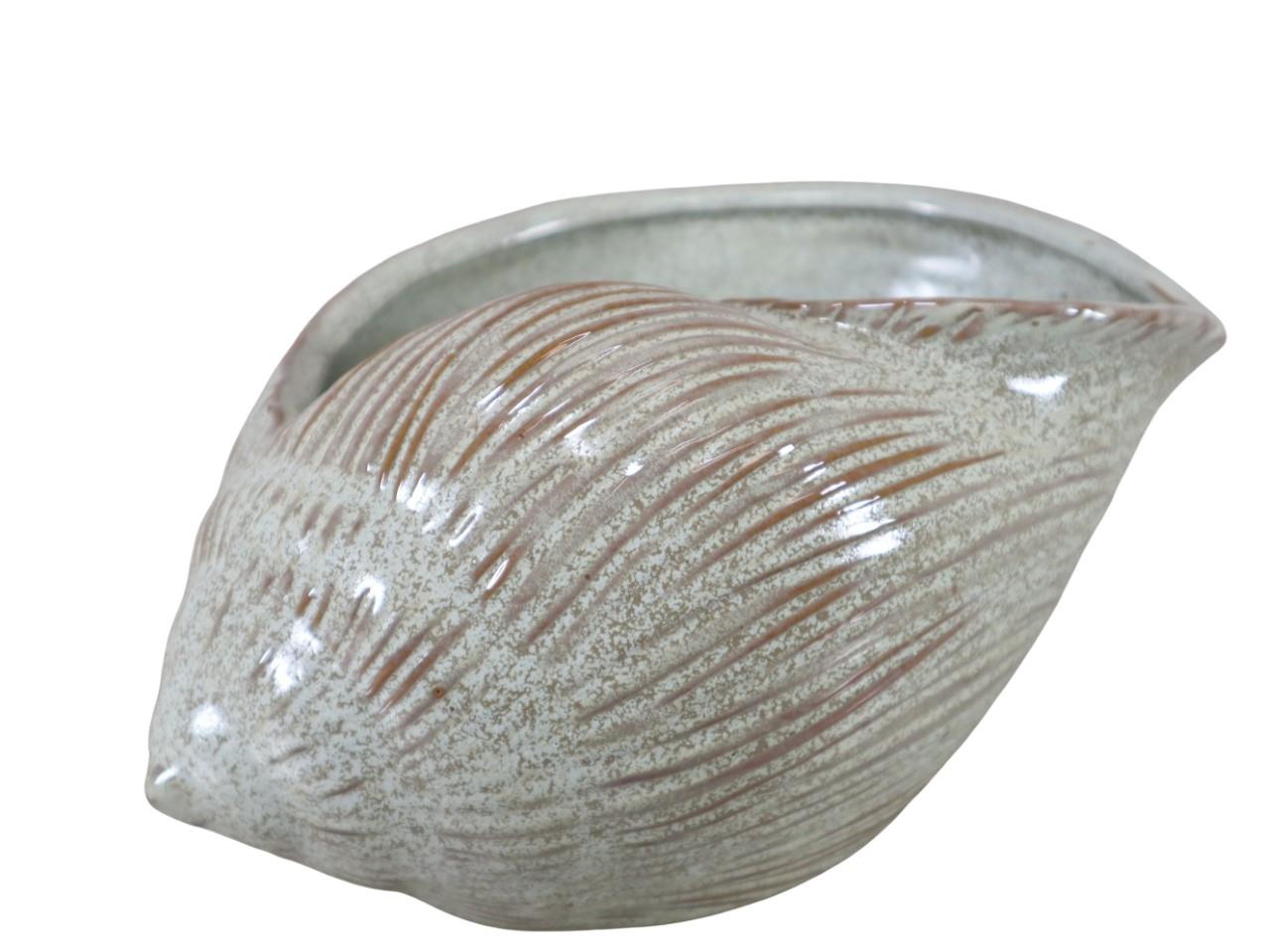 Muschel Pflanzer  Keramik creme D22,5x17cm