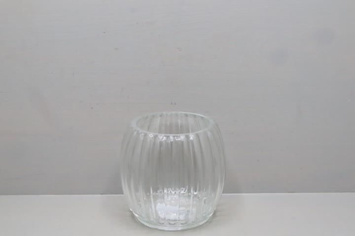 Glasvase klar Stripes H11cm D11,5cm(Öffnung 8cm)