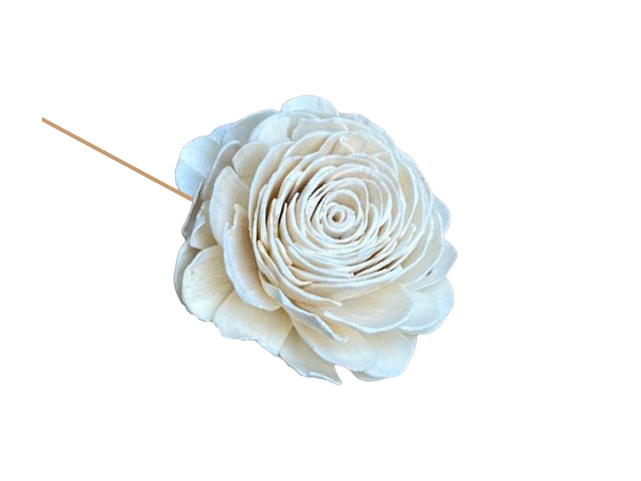 Rose Sola am Draht D8cm natur-weiß