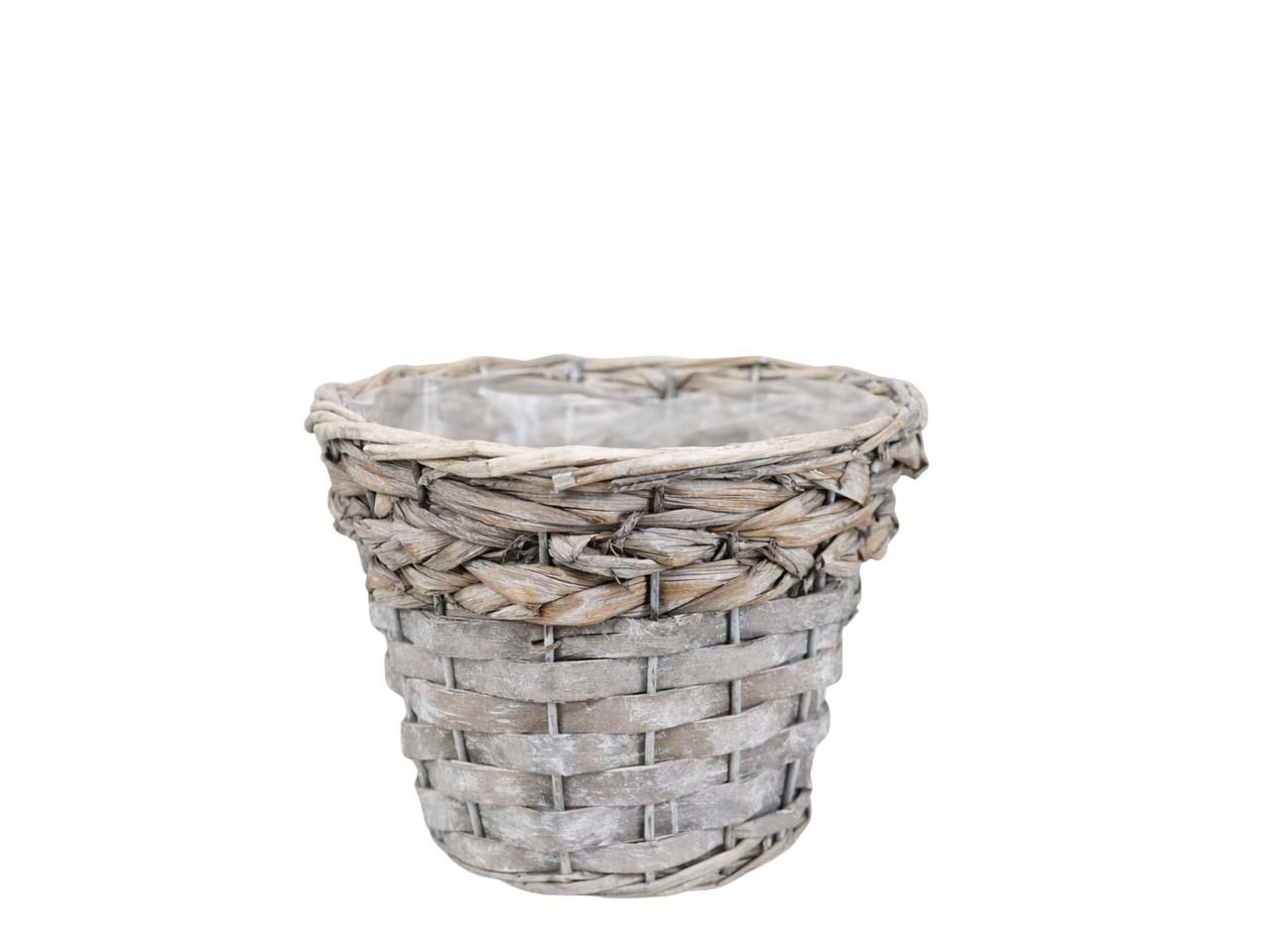 Korb rund Hyazinthe/Span D19H14cm grau