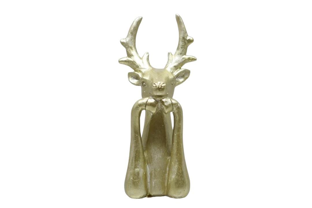 Hirsch Polyresin gold 9,5x6xH20,5cm Hirsch Polyresin gold 9,5x6xH20,5cm