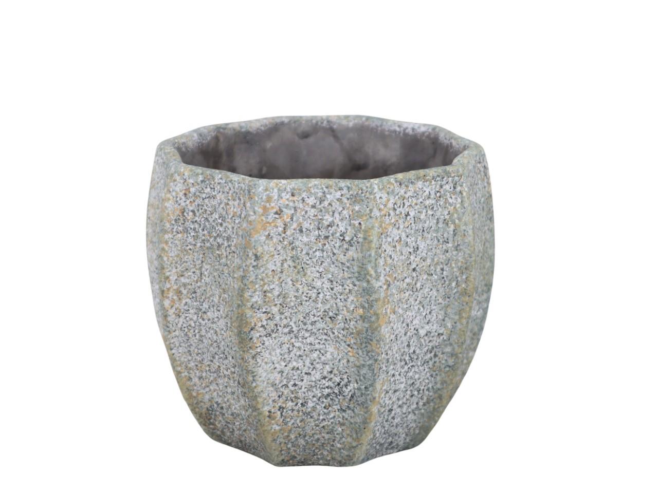 Pflanztopf Zement Cracle D15cm graugrün