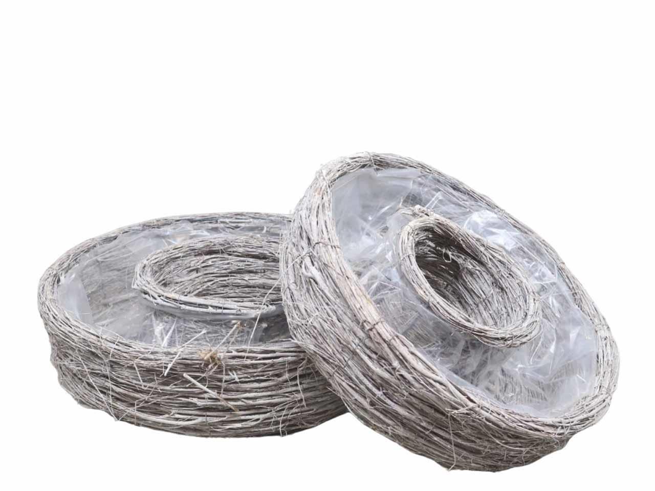 Pflanzring Set/2 Weide gekalkt D50/40cm
