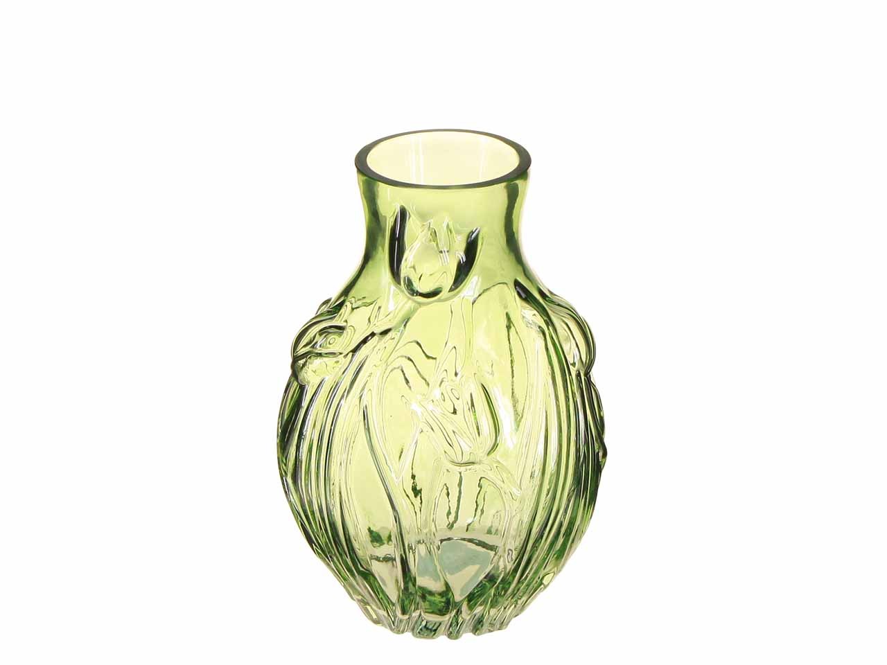 Vase Motiv Tulpe Glas grün D16cm H22,5cm