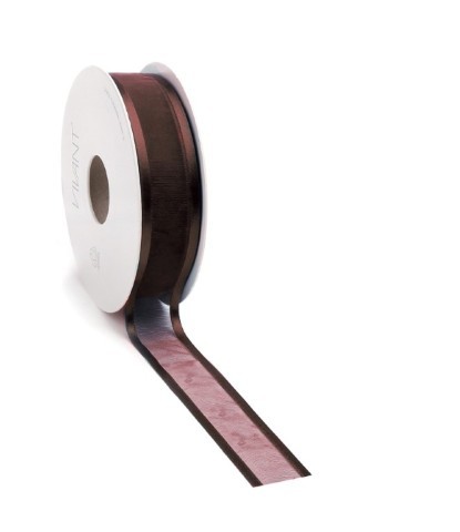 Band Prego Organza/Satinrand 22 mm 25 Meter kaffee Farbe 75