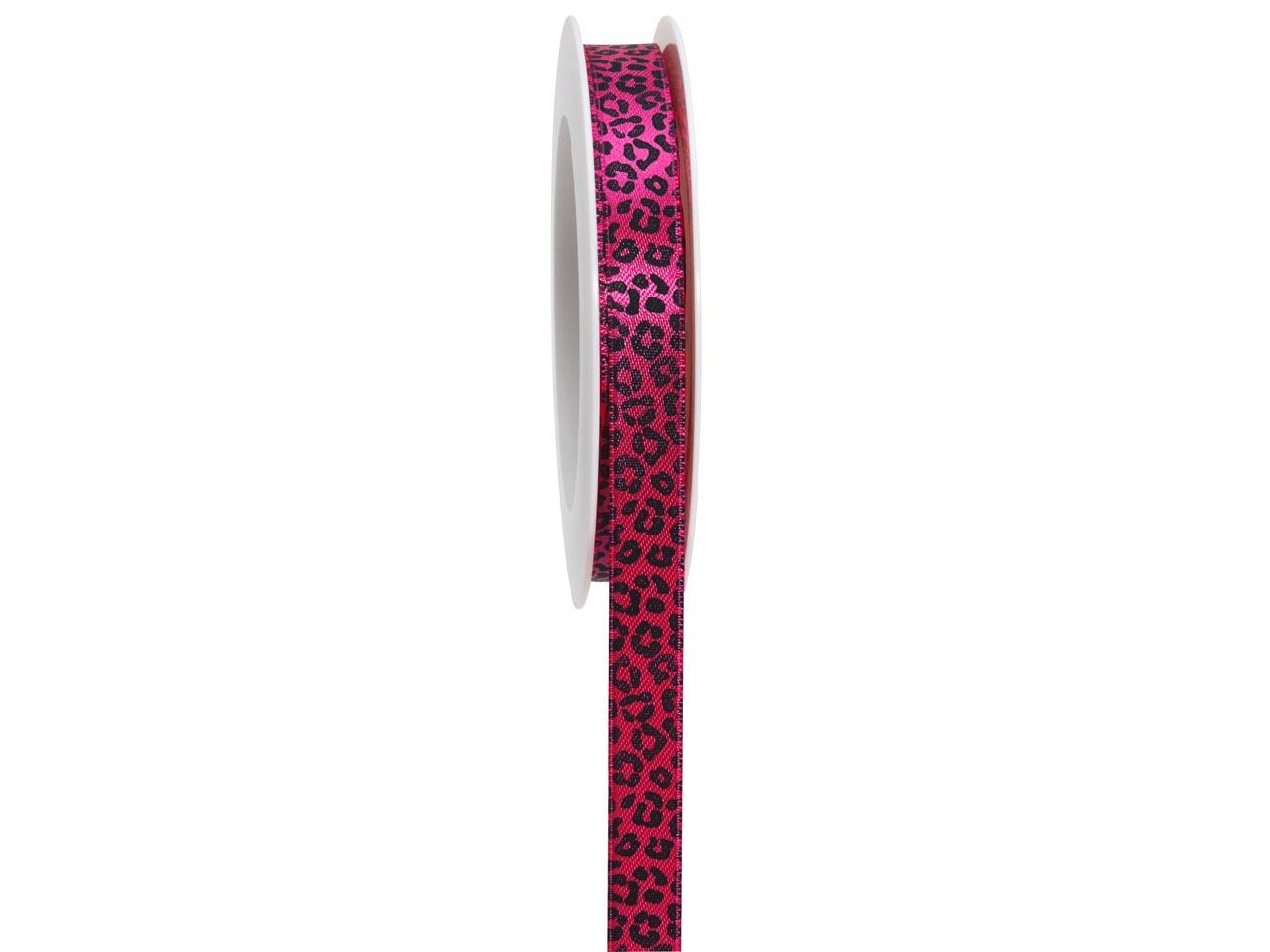 Band Leoprint 15 mm 18 Meter pink/schwarz 241/90
