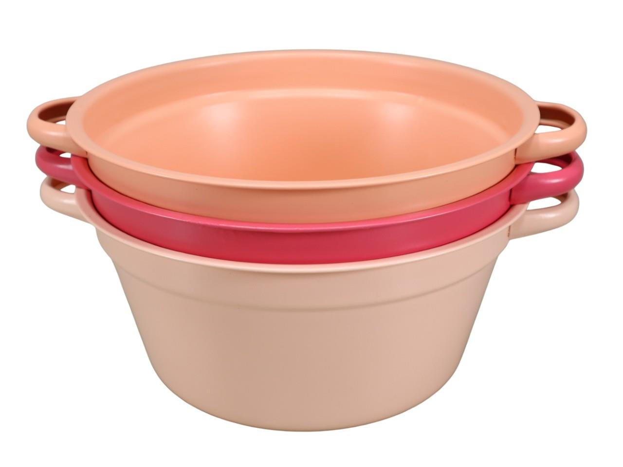 Pflanzschale m. Griffen Metall 25cm apricot-rosa-pinkmix