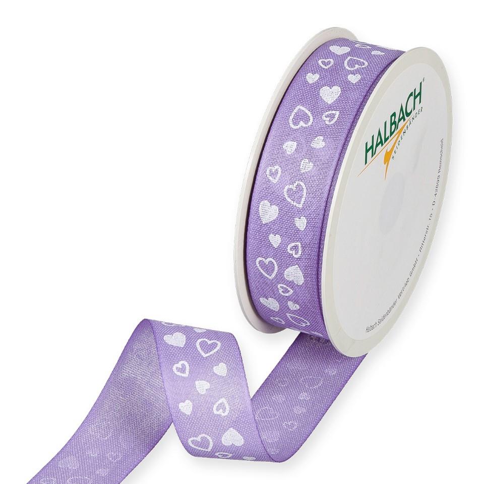 Druckband Herzen 25 mm 18 Meter lavender 537 Druckband Herzen 25 mm 18 Meter lavender 537