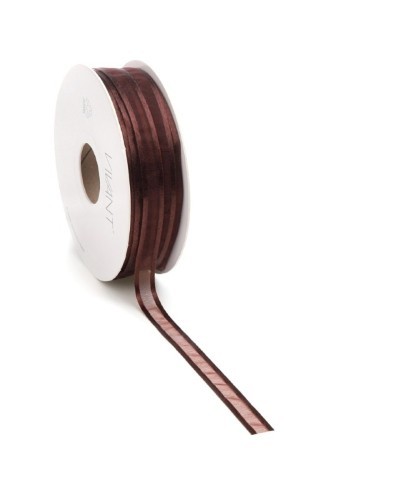 Band Prego Organza/Satinrand 10 mm 50 Meter kaffee Farbe 75