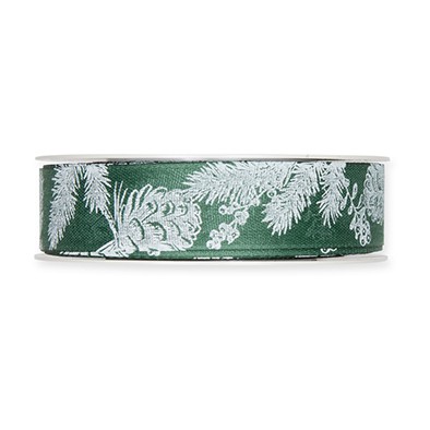 Druckband Zweige/Zapfen 25 mm 18 Meter dark sage 131