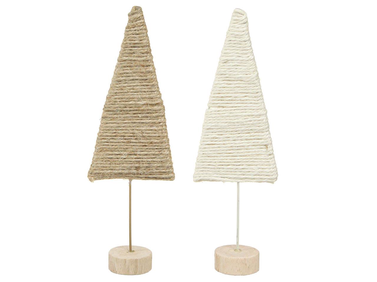 Tannenbaum Jute auf Holz natur&creme H35cm