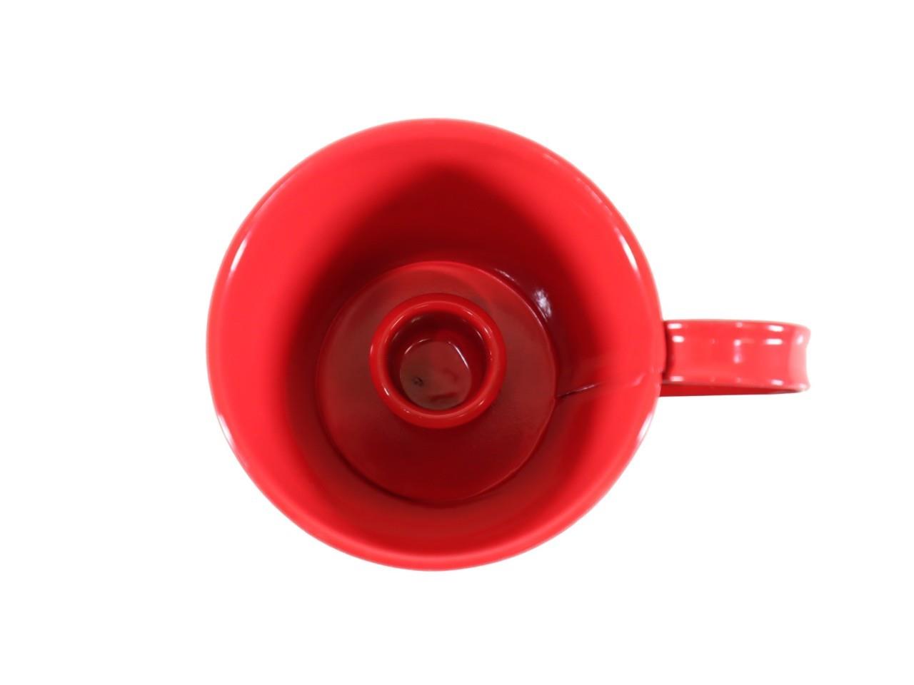 Tasse m. Stabkerzenhalter Metall rot D7cm